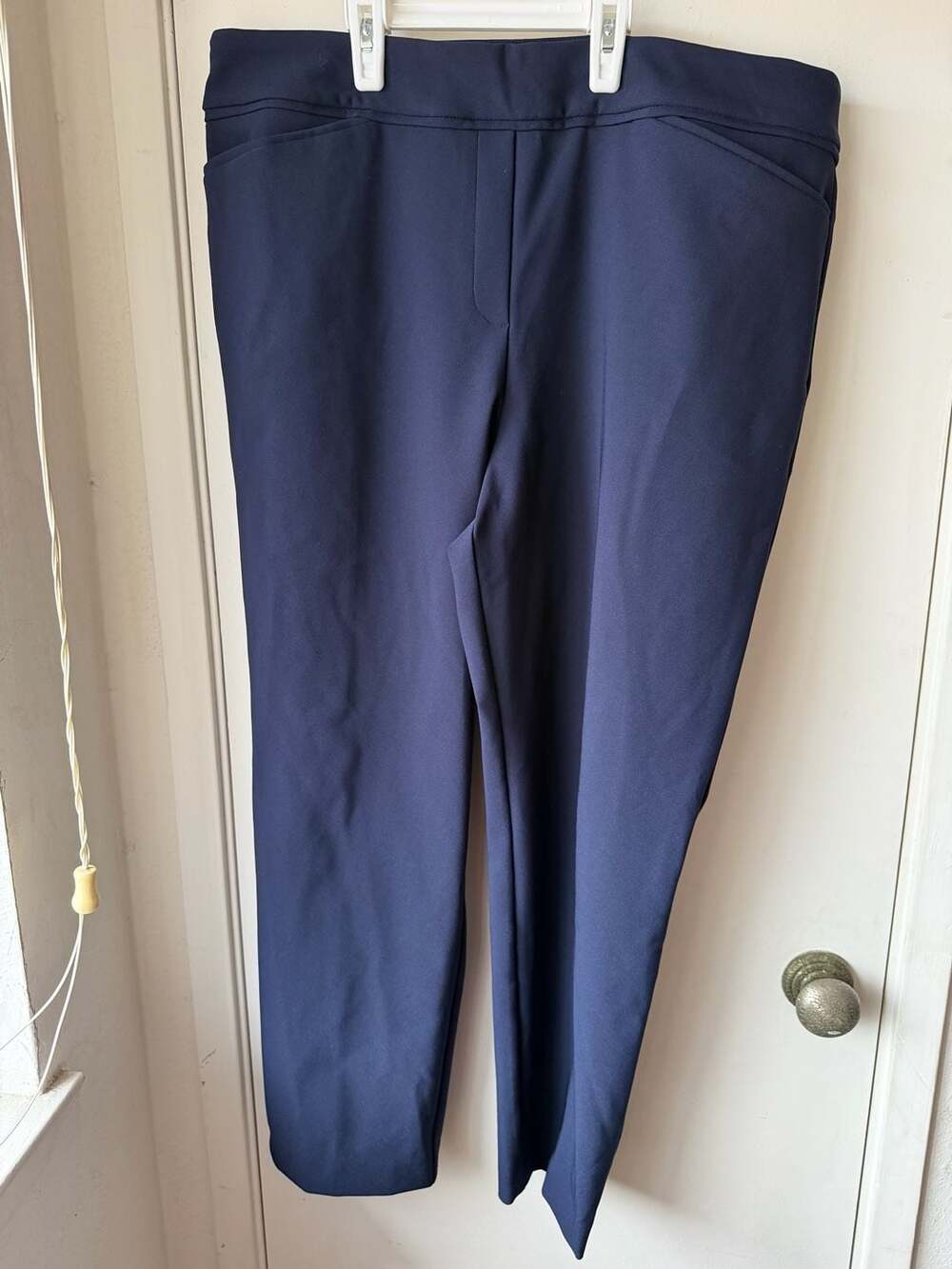 Rachel Zoe Dress Pants Size XL Navy Blue Pull-On Ankle Trousers